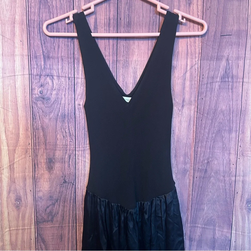 ZARA WOMAN CONTRAST MIDI DRESS ZW COLLECTION V-NECK WIDE STRAP Size XS - Picture 5 of 10